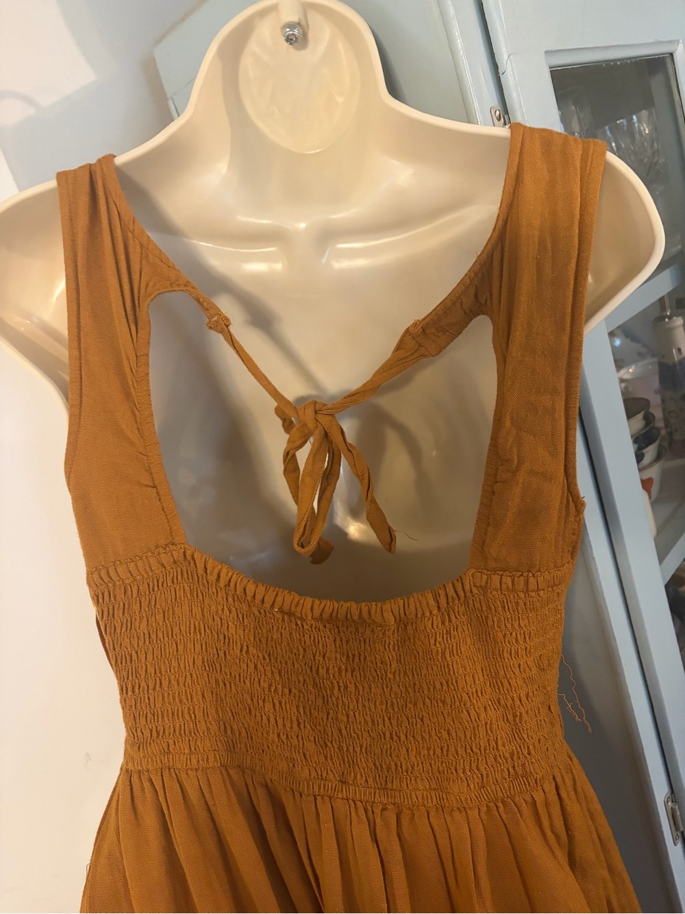 Sincerely Jules Sleeveless Brown Midi Dress with Elastic Waist - Picture 7 of 10